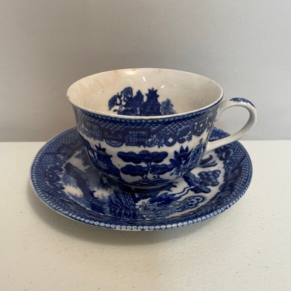 Vintage blue willow porcelain Cup and saucer Japan‎ - Picture 3 of 8